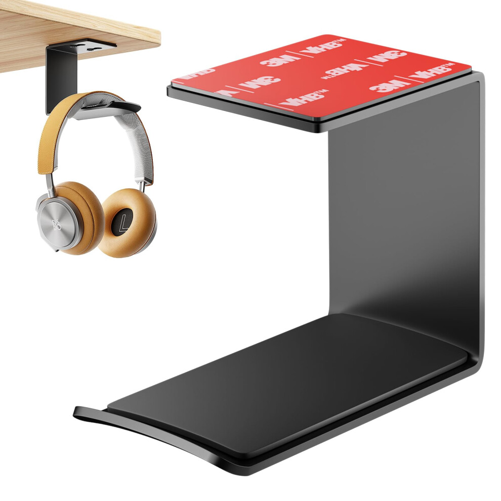 Yocice Headphone Stand Hanger Headset Holder Mount Aluminum Hook With Strong Adhesive Tape For Headphones (H02-1Pcs) Black 700401308476