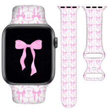 YAGEDOVIU Cinturini Sport Bowknot Compatibili con Orologio 38mm 40mm 41mm 42mm per Donna Regali Bowknot Cinturino Sportivo in Silicone Morbido Re
