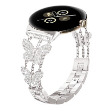 Alociaga Bling Cinturino in Metallo Compatibile per Google Pixel Watch 3 41mm/2/1 Cinturino per Orologio Diamond Butterfly Elegante Cinturino di