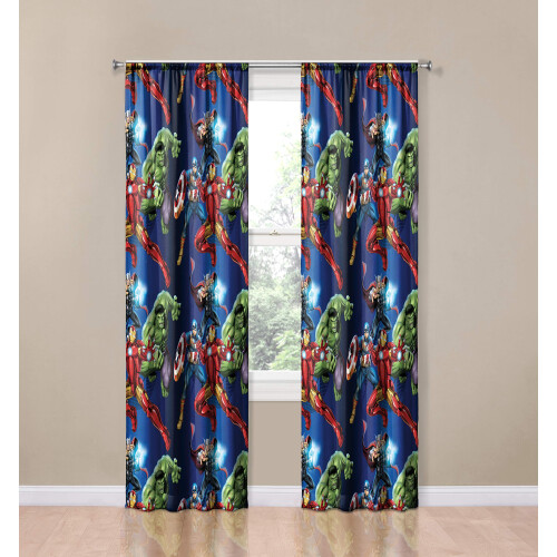 Jay Franco Marvel Avengers Blue Circle 84 "" Inch Drape - Beautiful Ro 1
