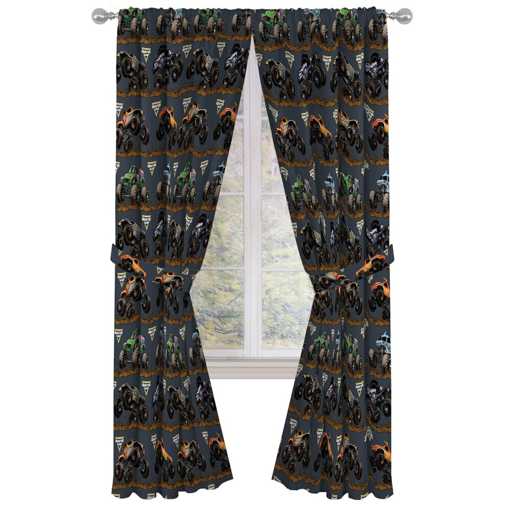 Jay Franco Rideaux de fentre pour enfants  Ensemble de 4 rideaux comprenant 2 embrasses, beau dcor de chambre et installation facile, noir  M