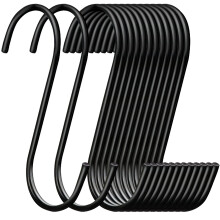 ESFUN Lot de 30 crochets en S de 9,4 cm de long en acier noir en forme de S pour suspendre des jeans, des poles, des pots, des plantes, des sacs
