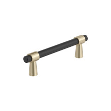 Amerock BP36858FBBBZ | Sloucen 3-3/4 palce (96 mm) Center-to-Center Matte Black/Golden Champagne Cabinet Pull | Kuchynsk kovn | Nbytkov kovn