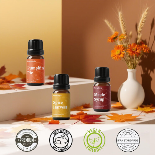 Diffuser Duftöle, Aromtopia Herbst ätherische Öle für Diffusoren, 6x10ml Herbstset 1