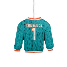 FOCO - NFL Football Holiday Sweater Rsine Ornement suspendre pour sapin de Nol (Miami Dolphins - Tua Tagovailoa)