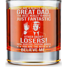 BETHEGIFT Presentes de Natal para Pai de Filha, Filho - Copo de Whisky 10oz para Pai - Presente Legal para Pai