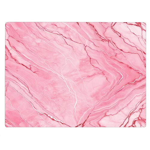 Tábua de Corte em Vidro Mármore Rosa e Branco Presente Decorativo (Rosa 2)