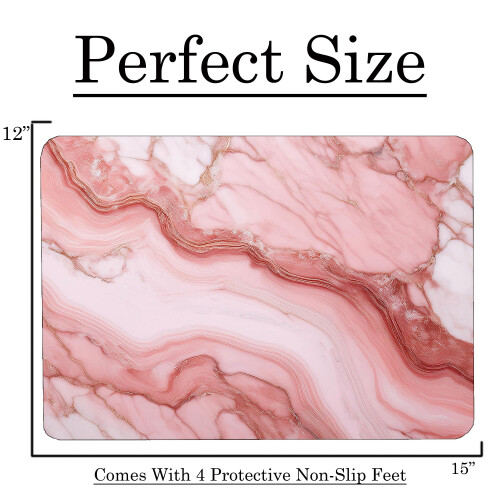 Tábua de Corte de Vidro em Mármore Rosa e Branco - Presente Decorativo 2