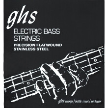 GHS-strenge M3050 4-strengede baspr?cisionsflader i rustfrit st?l, fladviklede basstrenge 38"""" oprullet medium (45-105)