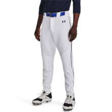 Calças de Basebol Masculinas Under Armour Utility de Pernas Retas, 22, (102) Branco/Navy, X-Large