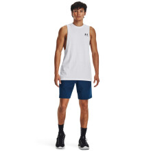 Camiseta Cut-Off Sportstyle de Homem Under Armour, (100) Branca / Preta, Pequena