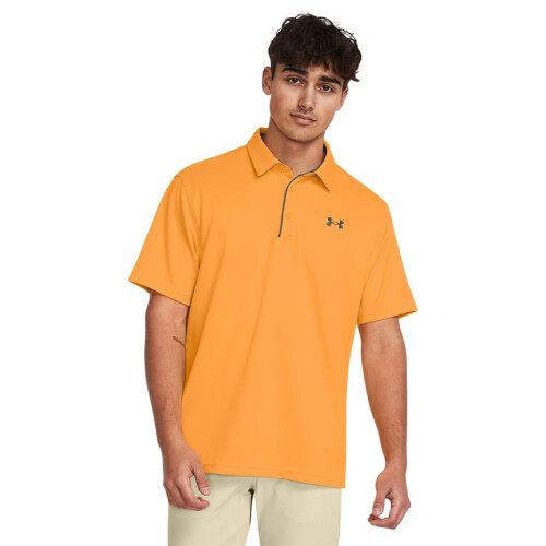 Under Armour Polo da golf Tech da uomo Under Armour (803) Nova Orange // Pitch Grey XX-Large