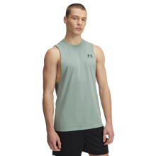 Camiseta Cut-Off Under Armour Masculina Sportstyle, Verde Silica / Preto, Grande