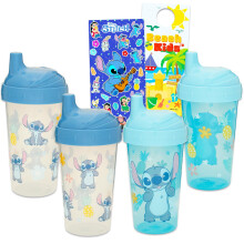 Disney Stitch Ensemble de gobelets pour enfants  Bundle avec 2 gobelets Disney anti-dversement, anti-fuites, sans BPA et autocollants, plus pou