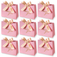 DECHISY Lot de 24 coffrets cadeaux de remerciement pour petites botes friandises avec ruban dor motif rose, sacs en papier en vrac pour mar