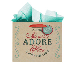 Regalos de arte cristiano, gran paisaje, inspirador, Navidad, bolsa de regalo, etiqueta y papel de seda para envolver, para hombres y mujeres: Le