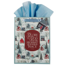 Regalos de arte cristiano: Juego de etiquetas y papel de seda para bolsa de regalo de Navidad con retrato grande e inspirador para hombres y muje