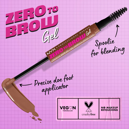NYX PROFESSIONAL MAKEUP Zero to Brow, Langhaltbare Augenbrauengel, Auburn 1
