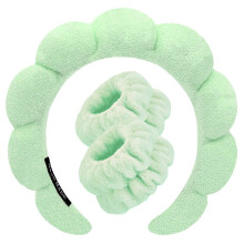 Spa pandeb?nd til vask af ansigt Armb?nd S?t Svamp Makeup Hudpleje Pandeb?nd H?ndkl?der Bubble Soft Terry H?ndkl?de H?rb?nd til kvinder H?vet hov