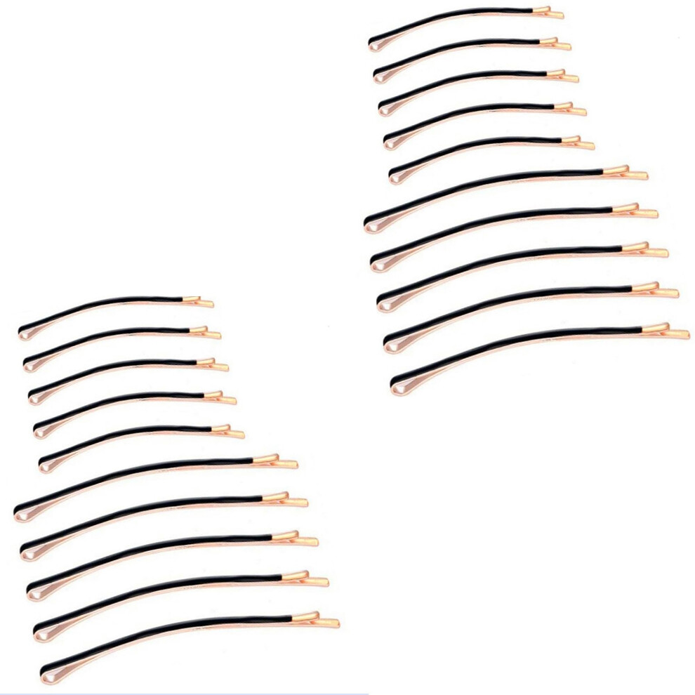 Textention Unisex Black Jumbo Bobby Pins Metal Hair Pins 20Pcs Curved Bobby Pins Metal Decorative Stylish Hair Accessories For Women And Ladies Perfect Fo