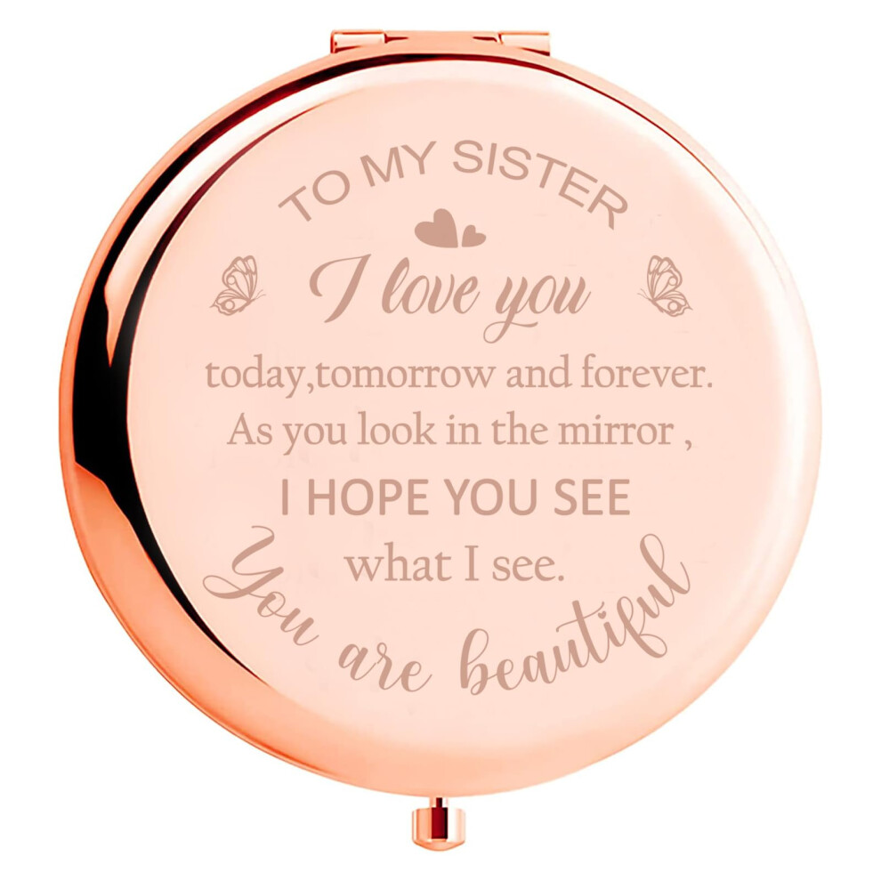 Polzwgck Sister Birthday Gifts Compact Mirror Sisters Gifts From Sister Birthday Gifts For Sister From Sister Brother Friend For Her