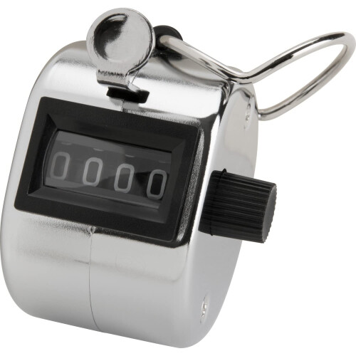 Sparco 24100 Zählgerät, mit Finger-Ring, 4 Ziffern, Silber
