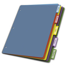 Cardinalamp;reg; Poly Indelning, A4, Blandade, Fem-Flikar per Set, 4 Set per Paket