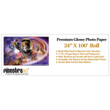 Carta fotografica lucida premium per getto d'inchiostro da 24 pollici x 100 piedi - Rotolo con nucleo da 3 pollici