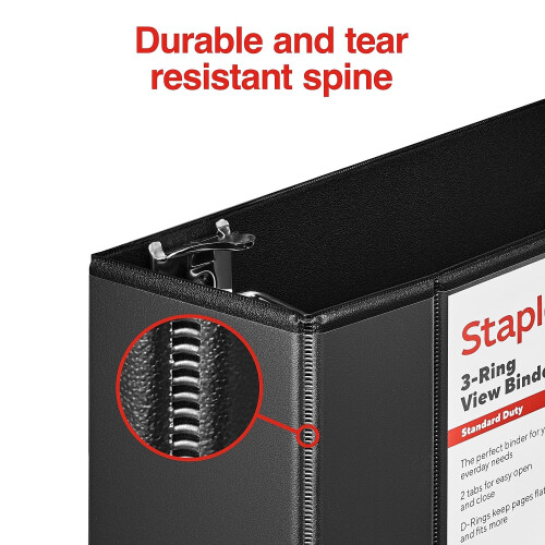 Staples Fichário Staples 976180 5-Inch com D-Rings Preto 2