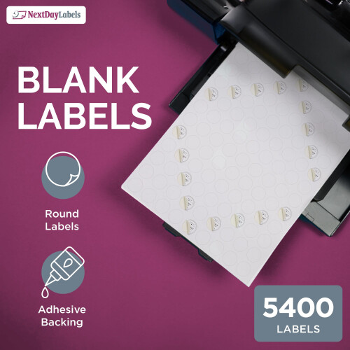 NextDayLabels - Etiquetas Redondas de 3/4 Polegadas - Etiquetas para Impressora - Etiquetas Brancas Matte para Impressora 2