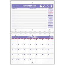 Academische kalender 2020-2021 IN EEN OOGOPSLAG Bureau- en wandkalender 8"" x 11"""" klein draadgebonden plan-A-maand (SK1616)