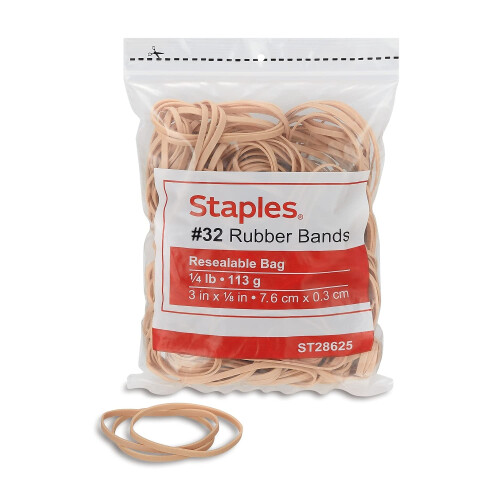 Staples Elásticos de Borracha Staples 646093 Tamanho #32 1/4 Lb.