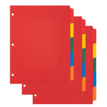 3 divisori per raccoglitori ad anelli 5 schede colore Divisori in poliestere formato lettera - Extra resistenti per bambini e adulti in et? scola