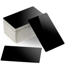 ZOENHOU 100 STK 3,4 x 2,1 tommer tykkelse 18 mil Metal visitkort blanke sorte f?rdige aluminium blanke navnekort Metalliske DIY gavekort VIP G?ld