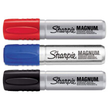 Sharpie Magnum - Azul + Preto + Vermelho - Pacote de 3 Cores - Marcadores Permanentes Oversized