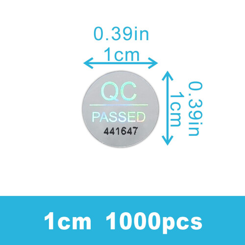 1100pcs 0.39 polegadas Etiquetas de Segurança Anti-Tamper Prateadas com Número de Série Único 1