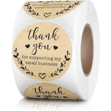 1,5 pollici Grazie per il supporto alle mie piccole imprese Adesivi Etichette Kraft Adesive personalizzate per panifici Artigiani e proprietari d