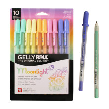 SAKURA Gelly Roll Moonlight 10 Pastell- & Opaque-Gelstifte - Dicke Tinte für Journaling, Kunst oder Zeichnen - 10 Pastellfarben
