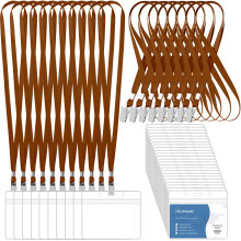 100 Pcs Cordões para Crachás e 100 Pcs Suportes Transparentes Reutilizáveis