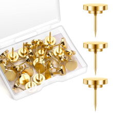 GOOLADA 30 styks guldtrykstifter Guld Dekorative tommelfingerstifter Metaltrykstifter til v?gstifter til v?gstifter til opslagstavle Billede H?ng
