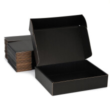 DUZCLI 13x10x2 verzenddozen - Set van 20 middelgrote zwarte golfkartonnen dozen voor kleine zakelijke benodigdheden, post- en geschenkverpakkingen