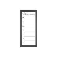 MCS Dry Erase Weekly Planner 11x24 sort indrammet Calander Whiteboard til v?g Planl?g din uge med Family Weekly Planner til middage Sportsbegiven