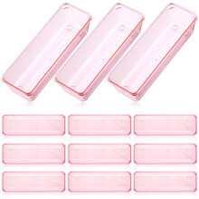 Maitys Lot de 12 organiseurs de tiroirs de vanit 9 x 3 x 2 pouces en plastique transparent pour ustensiles de cuisine, sparateurs de tiroirs po