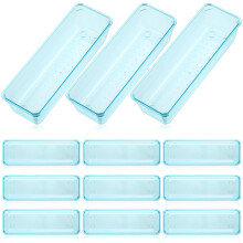Maitys Lot de 12 organiseurs de tiroirs de courtoisie 9 x 3 x 2 pouces en plastique transparent pour ustensiles de cuisine, sparateurs de tiroir