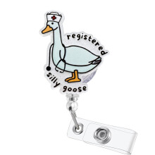 Badge Reel Geregistreerde Silly Goose Grappige ID Badge Houder Intrekbare Clip Verpleegkundige Accessoires voor Werk Schattig RN Afstuderen Verpleegk