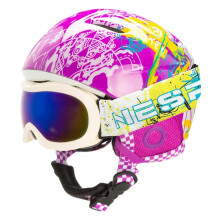 BeBeFun Casco da sci per bambini e ragazzi Casco da snowboard con Googles Combo Pack Casco da slitta Leggero Taglia piccola Consiglia et? 2-6 ann