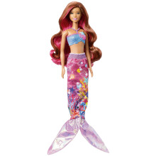 Mueca Barbie Sirena con traje transformador y juguete con forma de delfn