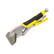 Locking Sheet Metal Clamp Manual Metal Bender Tool,Straight Flat Smooth Jaw Heavy Duty Flat Head Locking Pliers Seamer Tongs