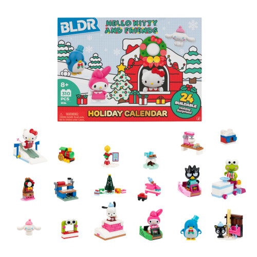 Calendário do Advento BLDR Hello Kitty e Amigos 2025 - 8 Minifiguras e 16 Presentes