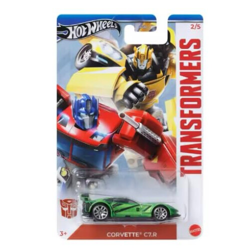 Hot Wheels Hot Wheels Transformers Corvette C7.R verde scala 1:64 pressofuso